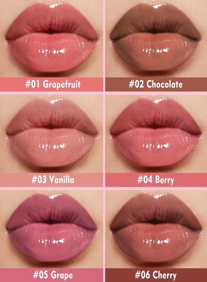 KIMUSE 6 Pcs Tinted Lip Butter Hydration Balm Set, 6 Flavored Shades Hydrating Plumping Gloss with Hyaluronic Acid & Vitamin E, Sheer Tint, Non-Sticky | Vegan Lip Care Makeup for Dry Lips & Daily - Image 2